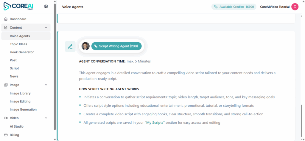 Screen Writing Agent